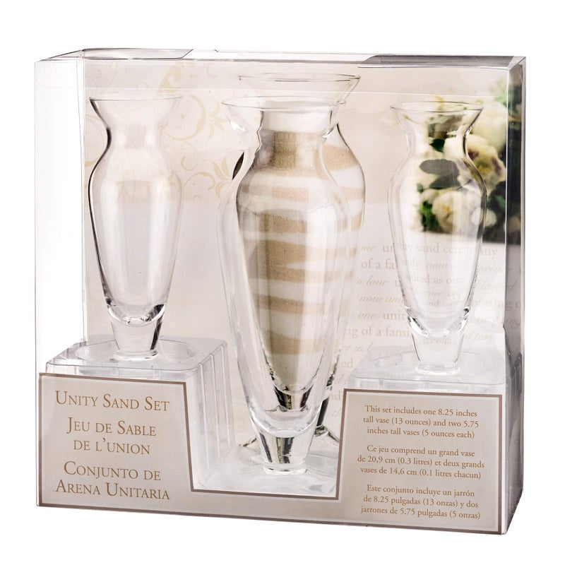 Lillian Rose Glass 3 piece Vase Unity Sand Ceremony Set - Image 2
